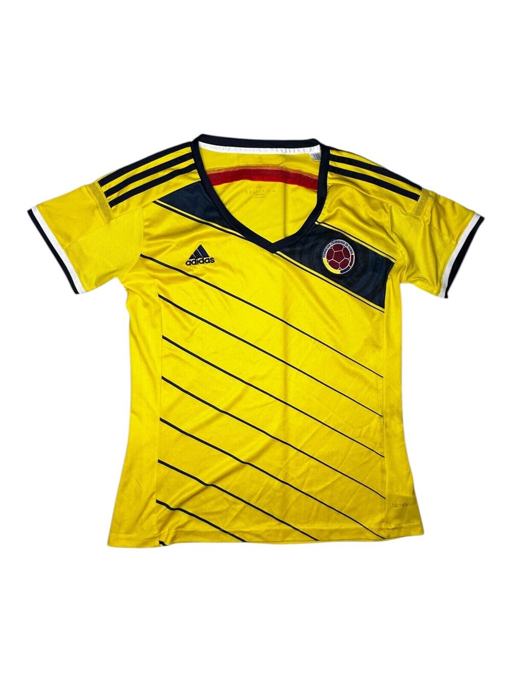 Adidas Women's Colombia Soccer Jersey Yellow Navy Size S